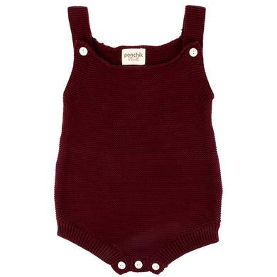 Ponchik Knitted Romper Burgundy