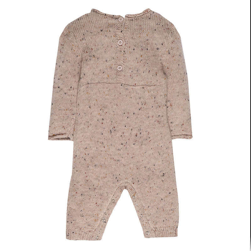 Bebe Tate knitted romper in taupe fleck