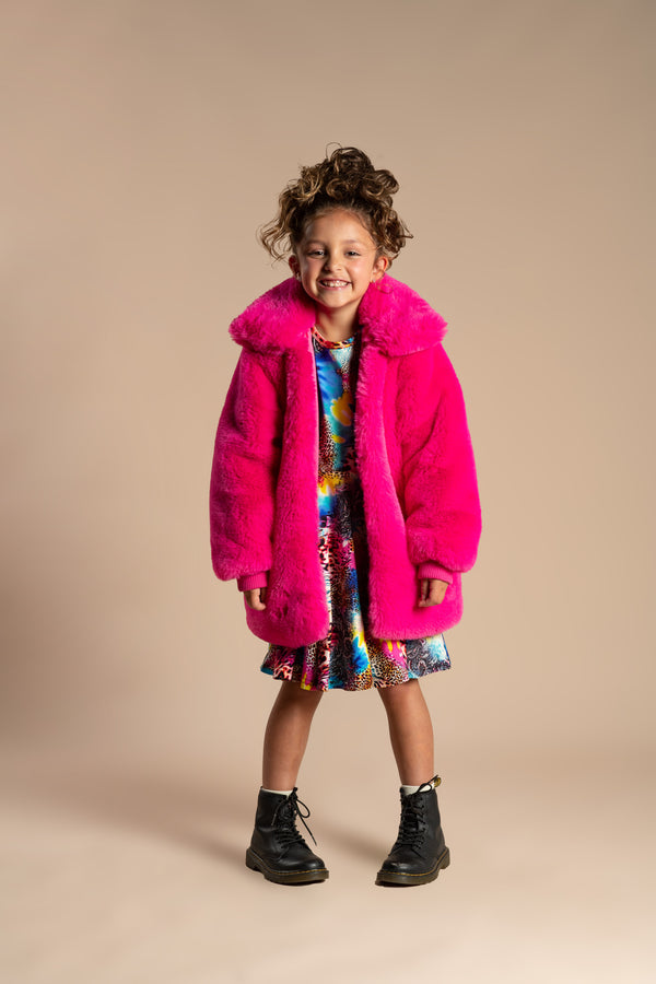 Rock Your Baby Zsa Zsa Pink Faux Fur Jacket in Pink