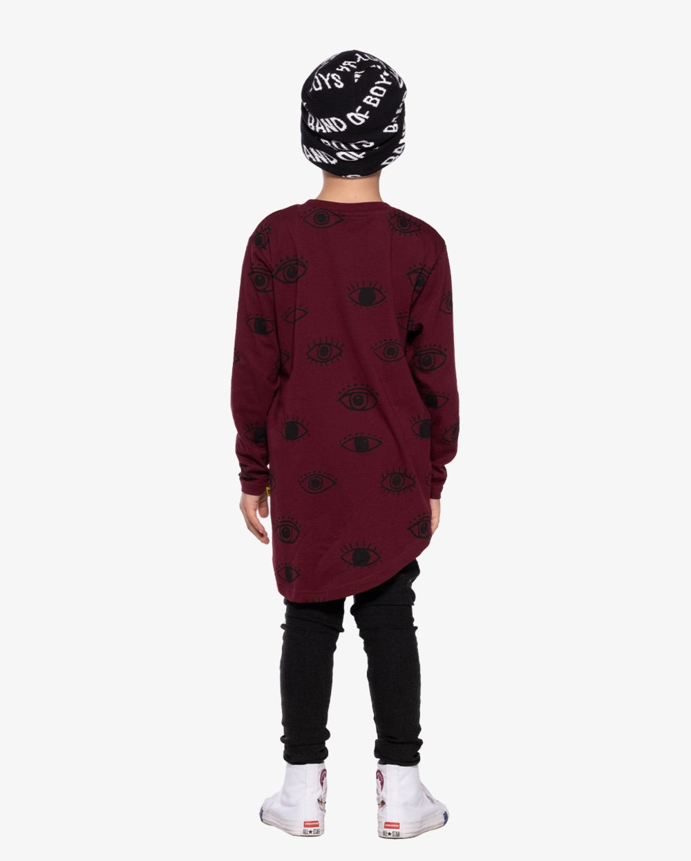 Band of Boys LS T-Shirt Wise Eyes Repeat in maroon