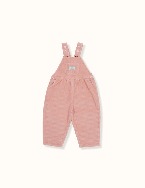 Goldie & Ace Sammy Corduroy Overalls Peach in Orange