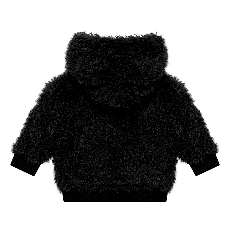 Rock Your Baby Sherpa Bear Zip Hoodie in black