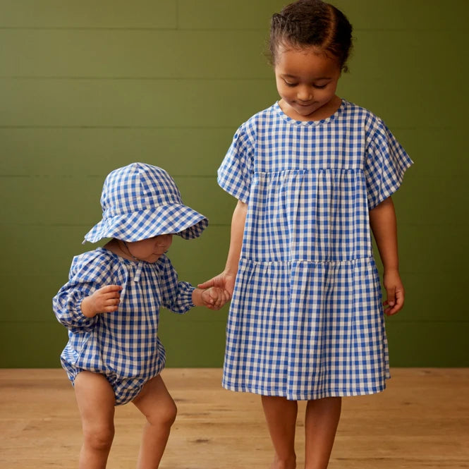 Nature Baby Esther Dress in Isle Blue Check