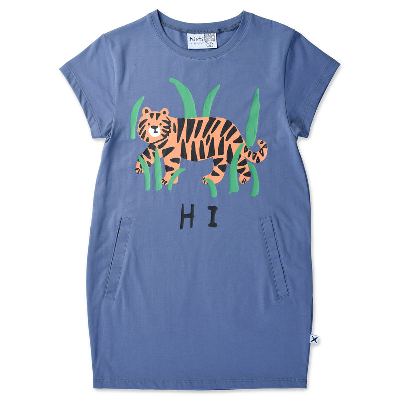 Minti Hi Bye Tiger Dress Midnight in blue