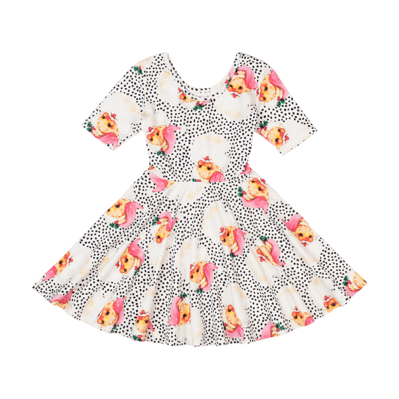 Rock your baby polka dot santa Mabel dress in multi colour