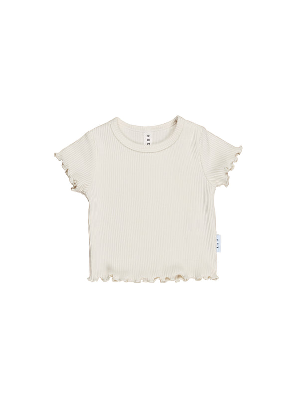 Huxbaby almond milk rib t-shirt in cream