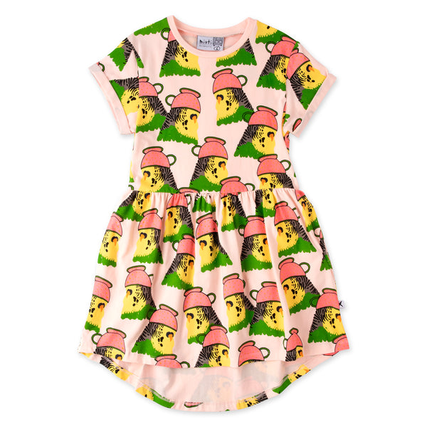 Minti Whimsy Budgies Dress Ballet in Pink