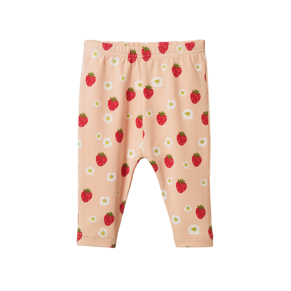 Nature Baby leggings strawberry fields peach print