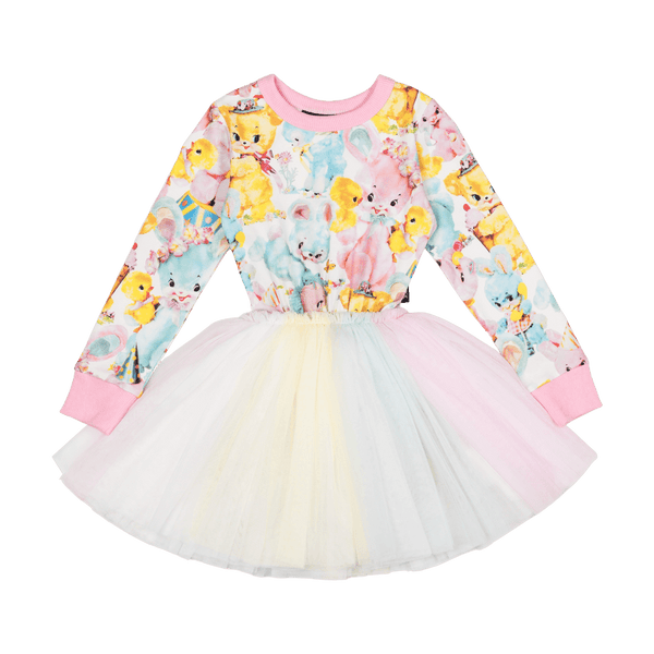 Rock your baby toy mania LS circus dress in multi colour