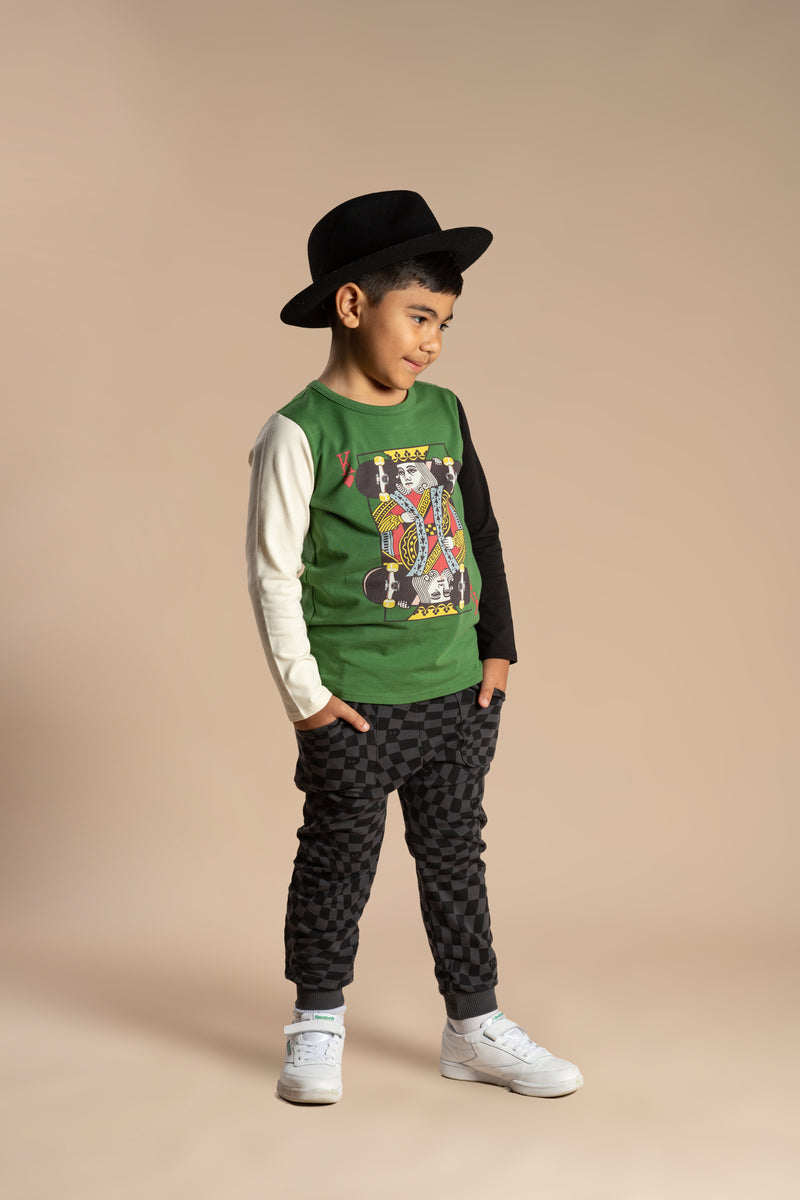 Rock Your Baby King of Hearts Long Sleeve T-Shirt in Multi