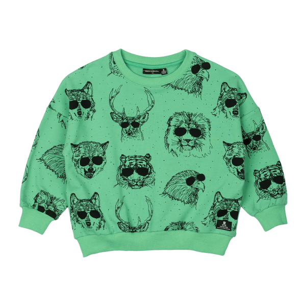 Rock Your Baby Wild Life Sweatshirt in Mint Green