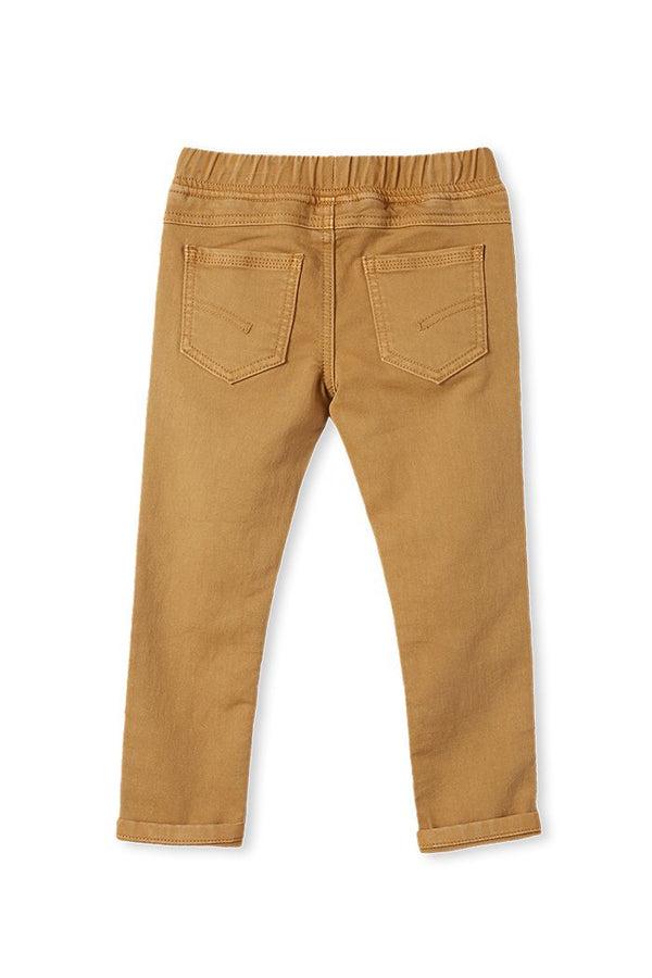 Milky Sand Knit Denim Jean in sand brown