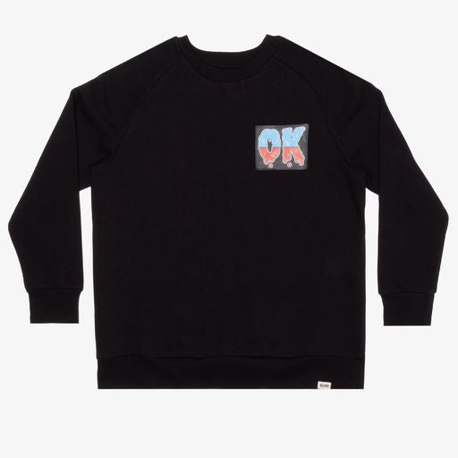 Band of Boys OK Gradient Fleece Raglan Crew in Black