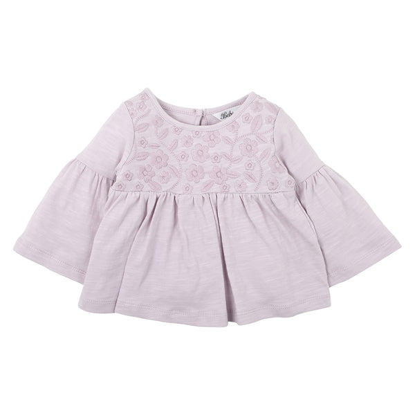 Bebe Ivy embroidered top musk lilac in purple