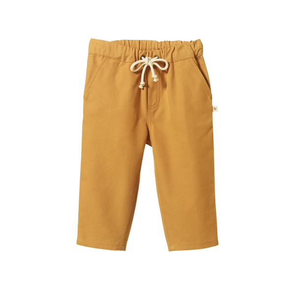 Nature baby sailor pants canvas wheat in brown