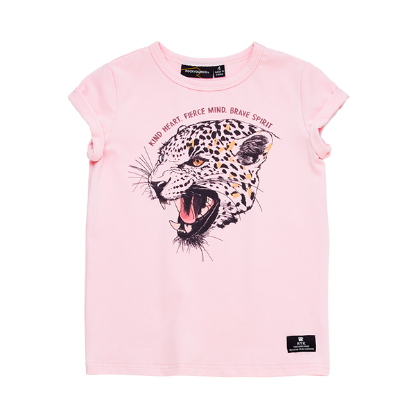 Rock Your baby Kind heart fierce mind SS T-shirt in Pink