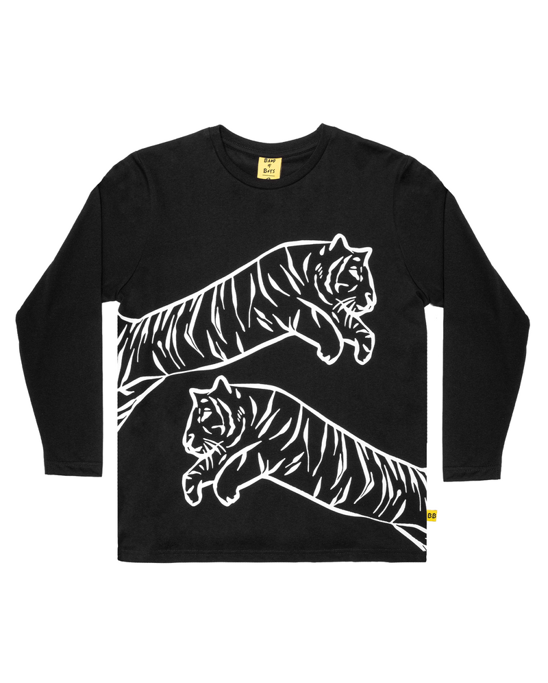 Band of Boys LS T-Shirt Leaping Tiger in black