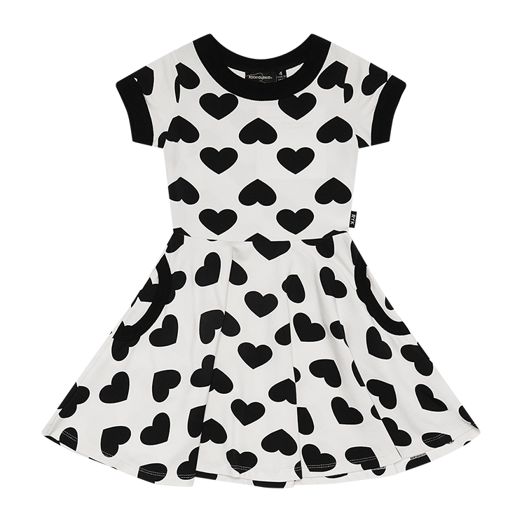 Rock Your Baby Black Heart  Waisted Dress