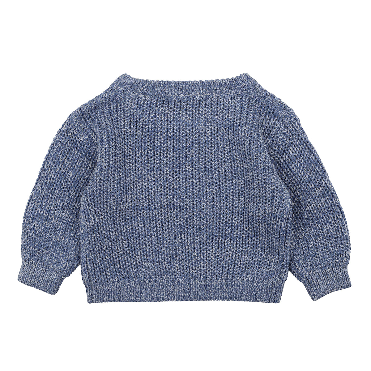 Fox & Finch fishermans rib knit jumper in blue