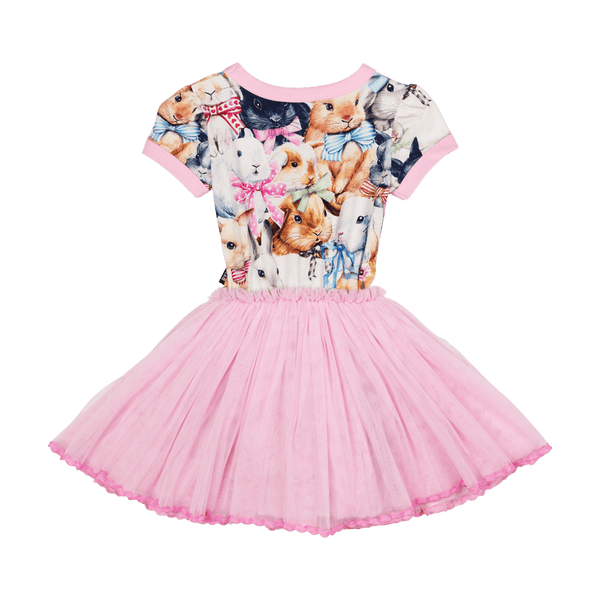 Rock your baby bunny bows SS circus dress in pink