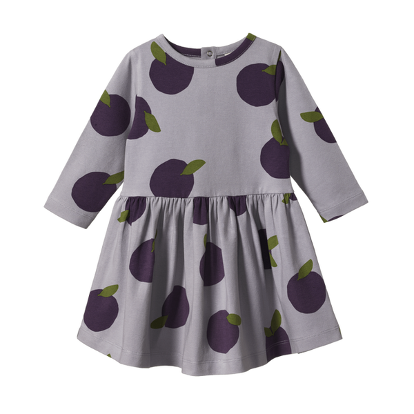 Nature Baby Long Sleeve Twirl Dress Grande Plum Print in Multi