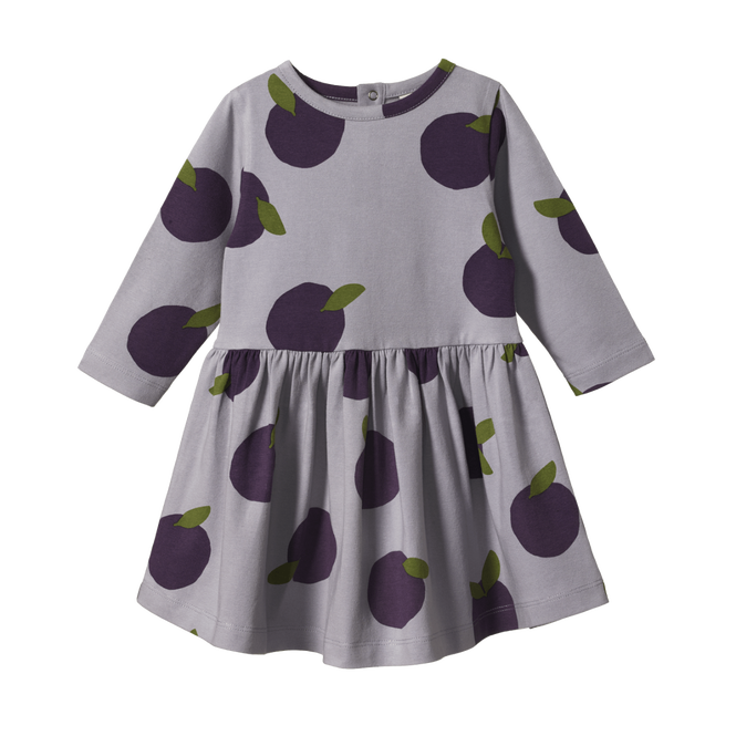 Nature Baby Long Sleeve Twirl Dress Grande Plum Print in Multi