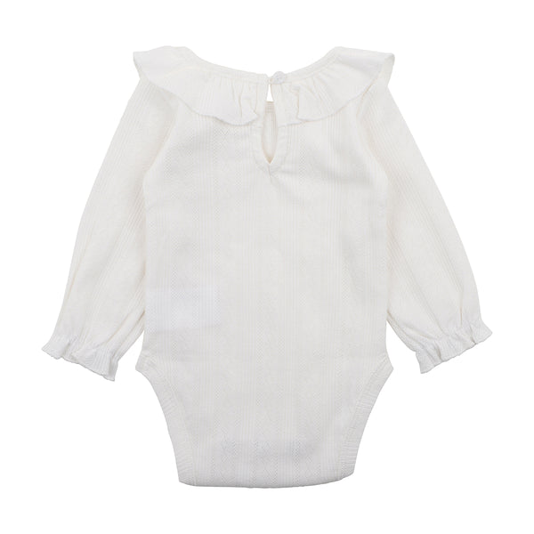 Bebe cloud pointelle LS bodysuit cloud in cream