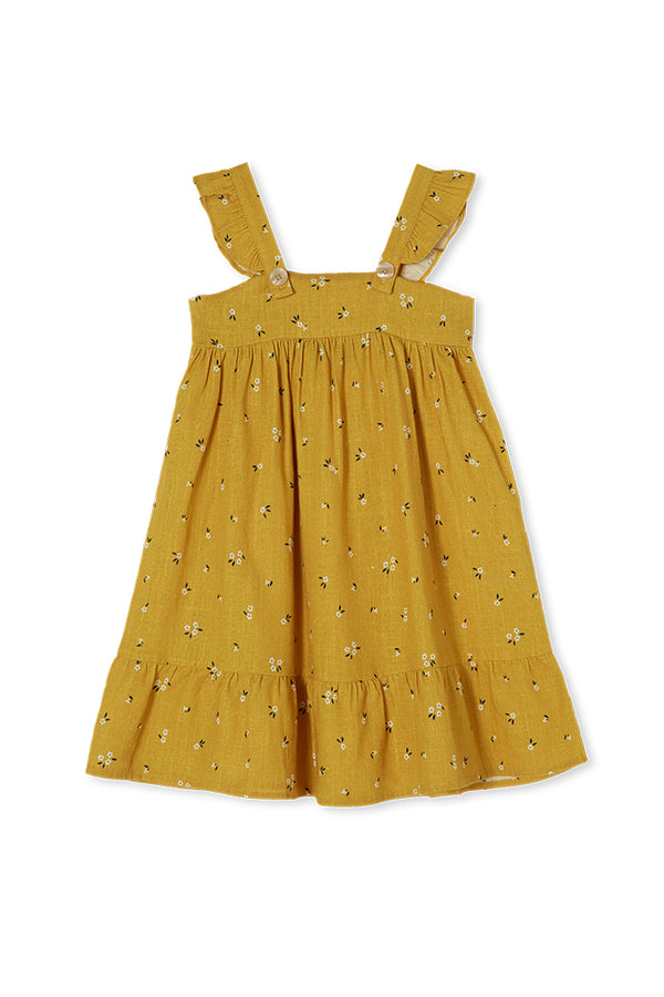 Milky Ditsy dress mustard in yellow