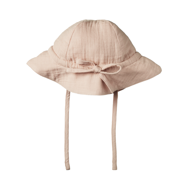 Nature Baby crinkle muslin sunhat rose dust in pink