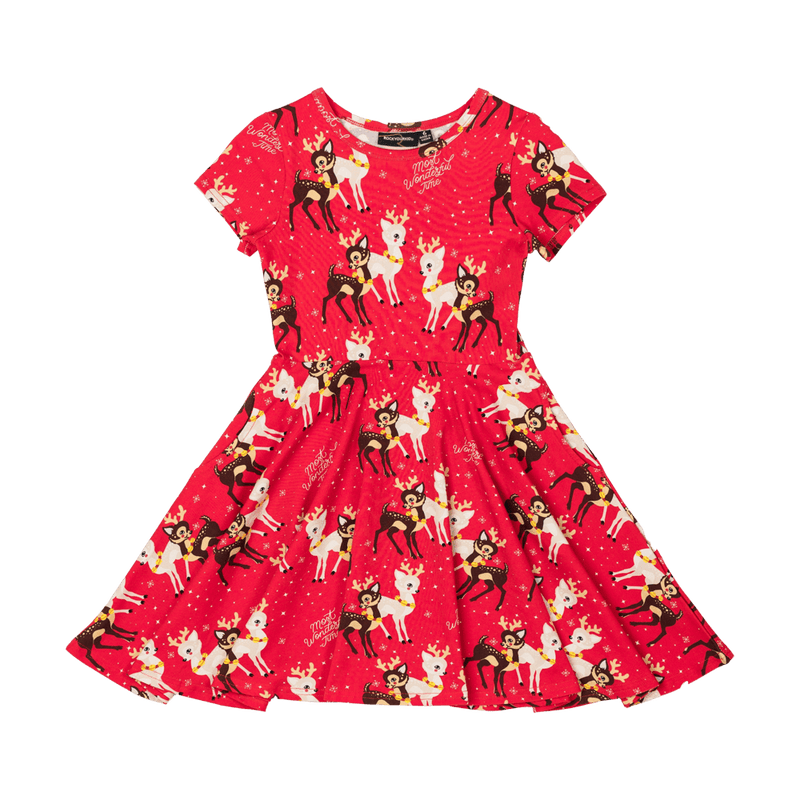 Rock Your Baby comet and cupid SS waisted dress in red