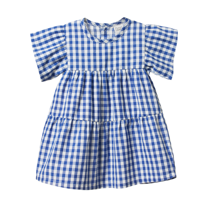 Nature Baby Esther Dress in Isle Blue Check