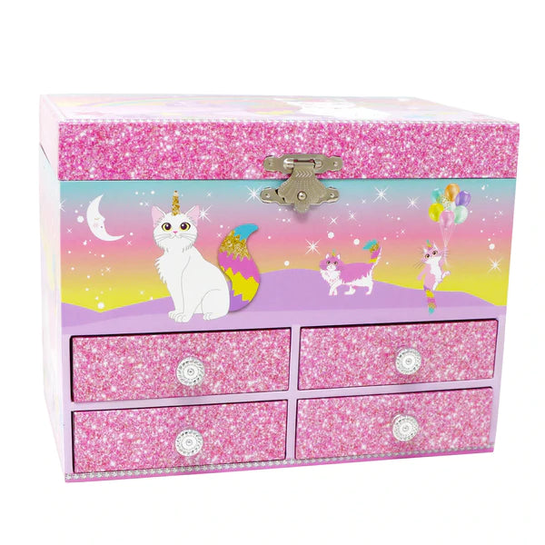 Pink Poppy Caticorn Dreams Medium Musical Jewellery Box