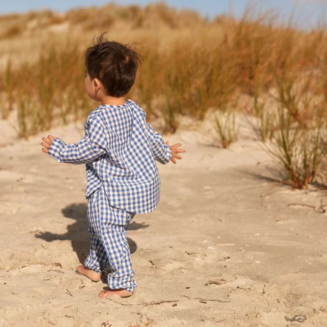 Nature Baby Caravan Shirt in Isle Blue Check