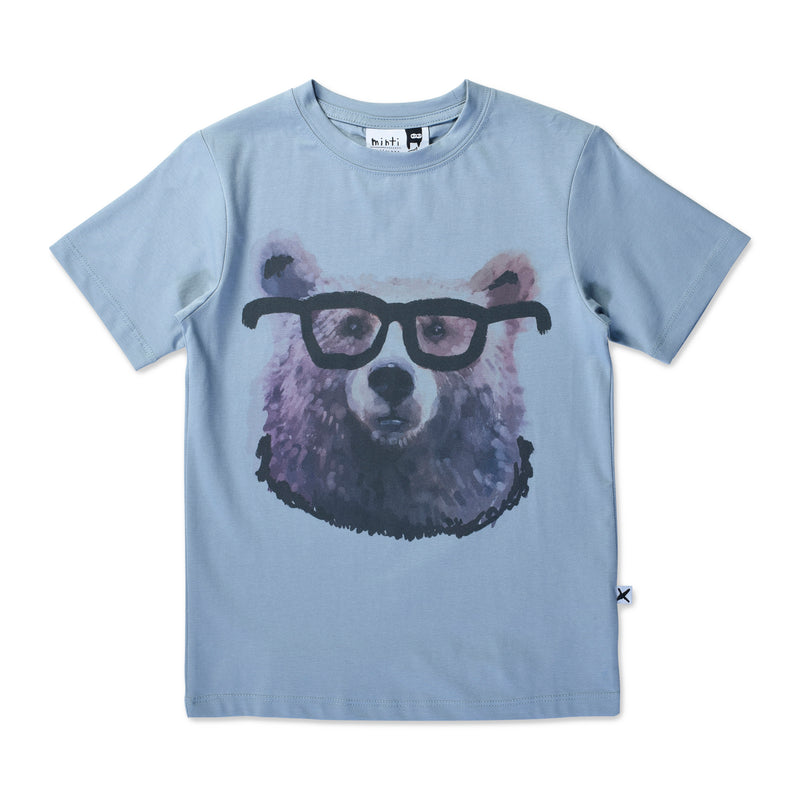 Minti Smart Bear Tee Powder Blue in blue