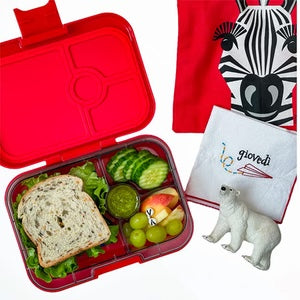 YumBox PANINO Bento Lunch Box Polar Bear in Roar Red