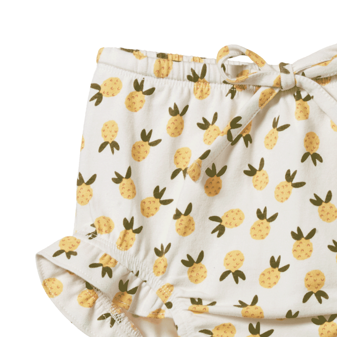 Nature baby petal bloomers petite pineapple print in yellow