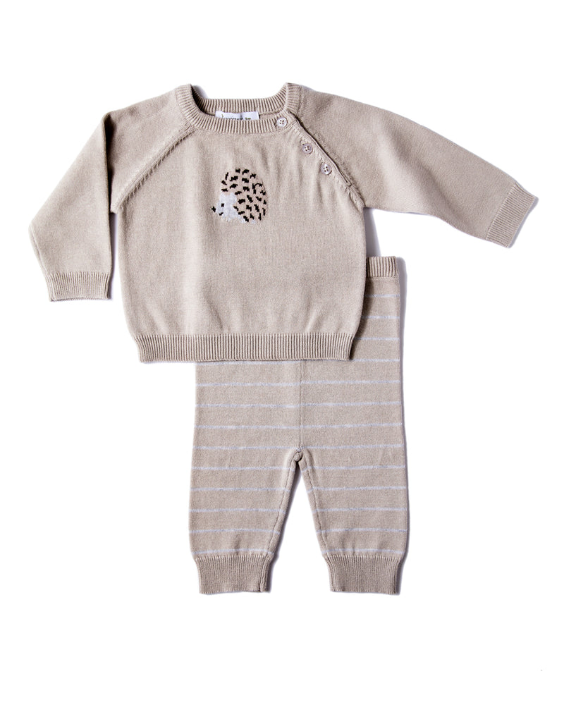 Beanstork Hedgehog 2pc set in taupe in brown