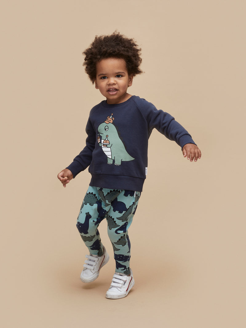 Huxbaby Dino sweatshirt midnight in blue