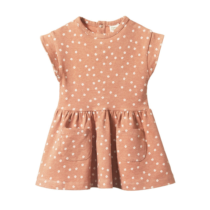 Nature Baby twirl dress floral cork marle print