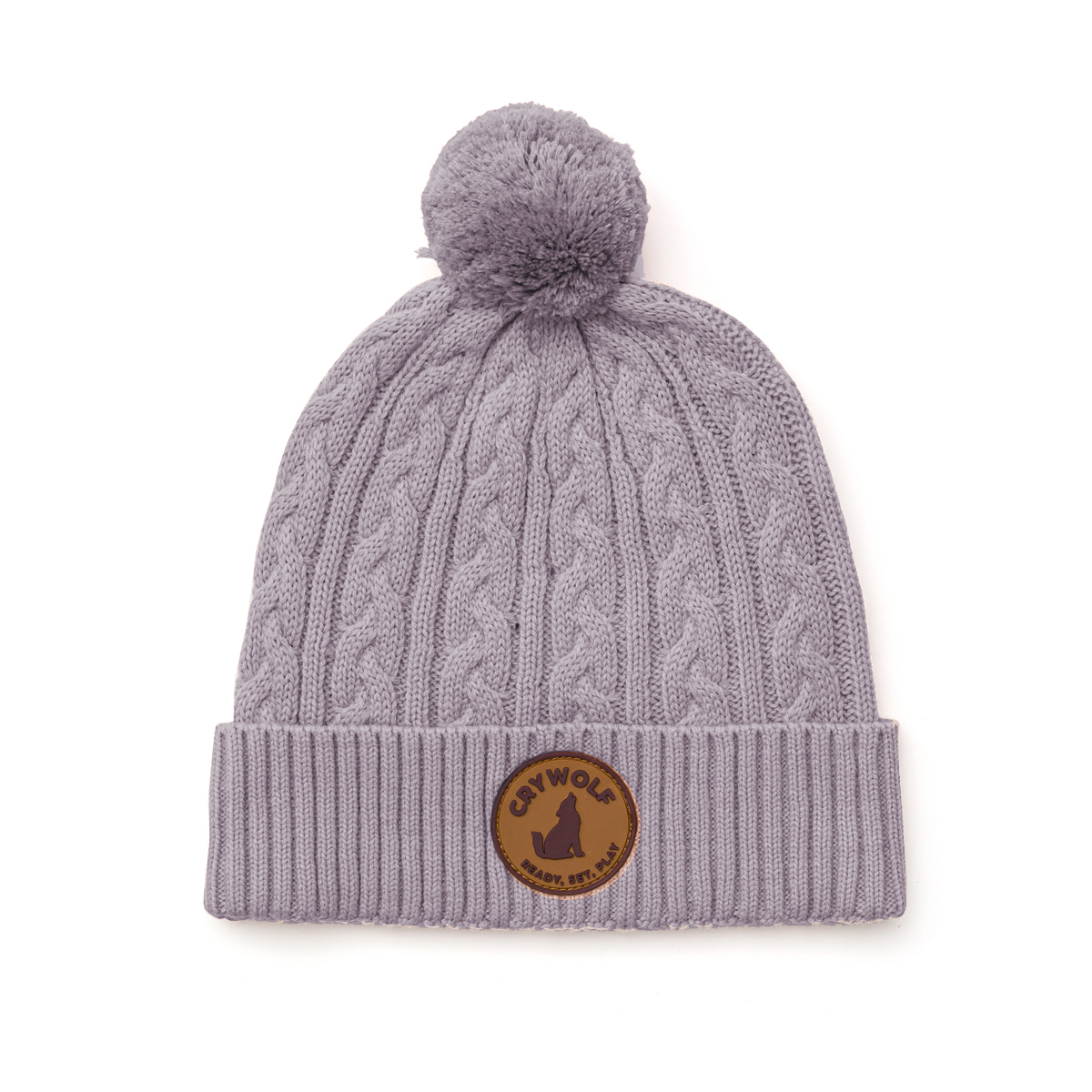 Crywolf Pom Pom Beanie Lilac in Purple
