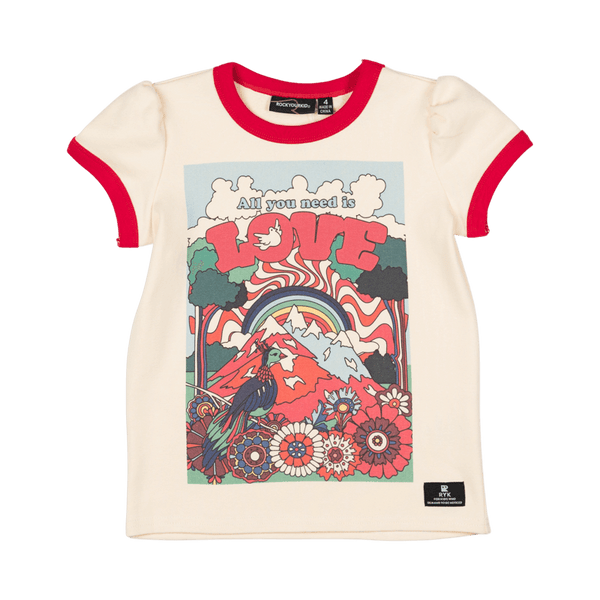 Rock your baby love ss ringer t-shirt in cream