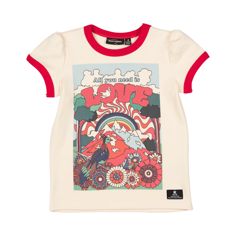 Rock your baby love ss ringer t-shirt in cream