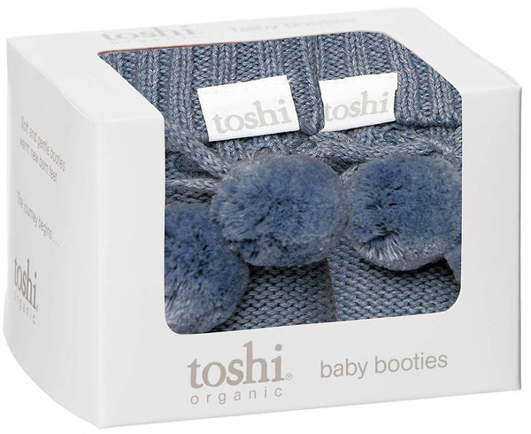Toshi Organic Booties Marley Moonlight in blue