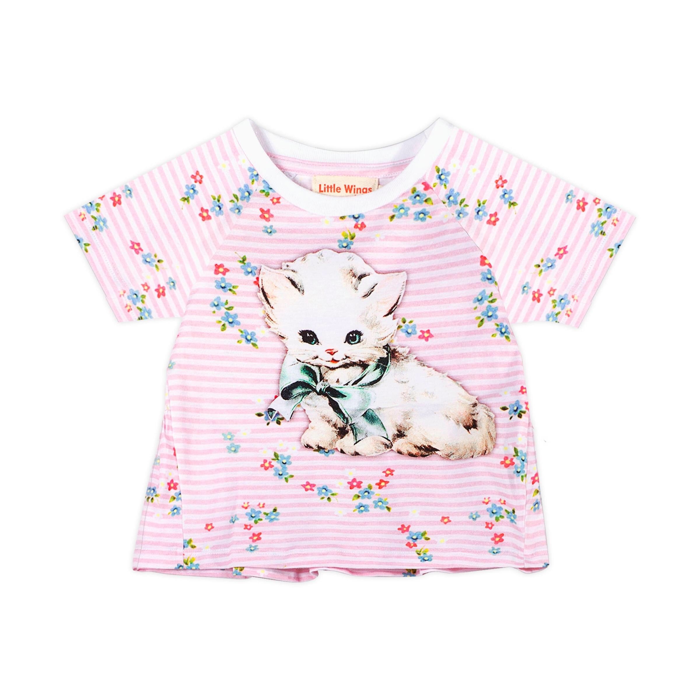 Paper Wings baby Short Sleeve Bustle T-Shirt Sweet Kitten
