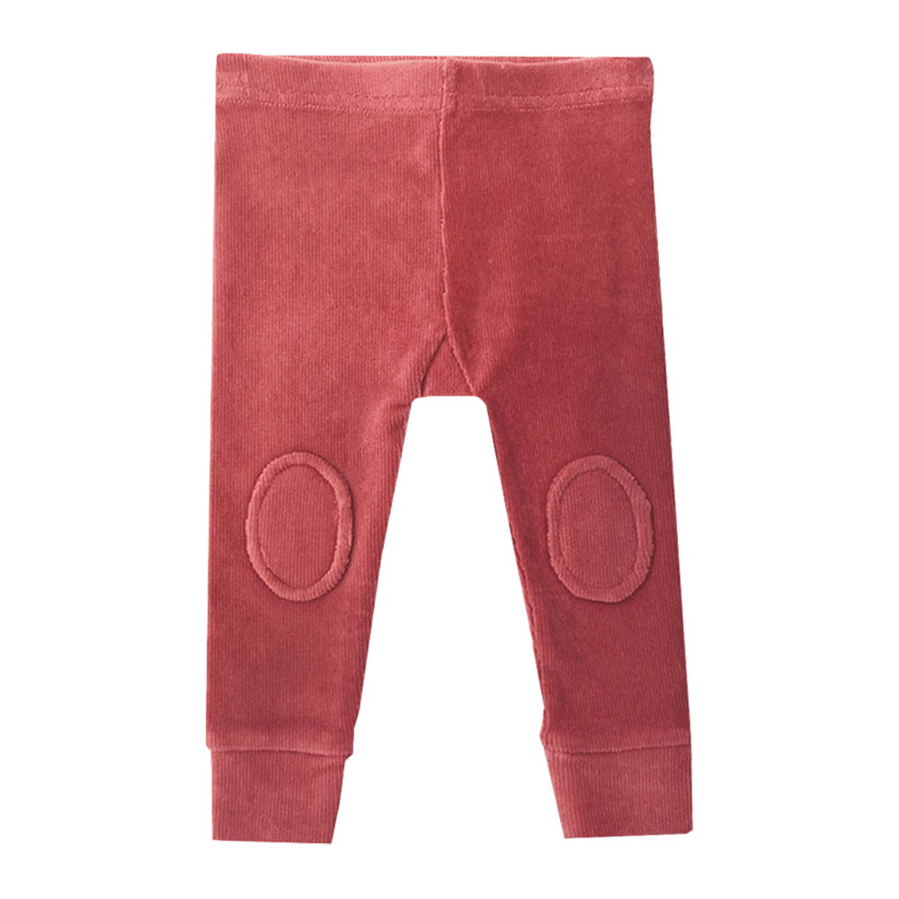 Rock Your Baby Baby corduroy knee patch tights in dark pink