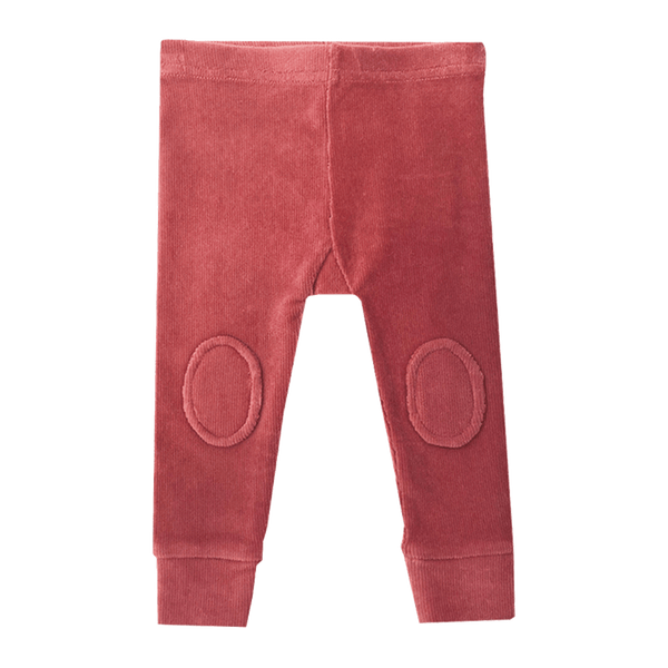 Rock Your Baby Baby corduroy knee patch tights in dark pink