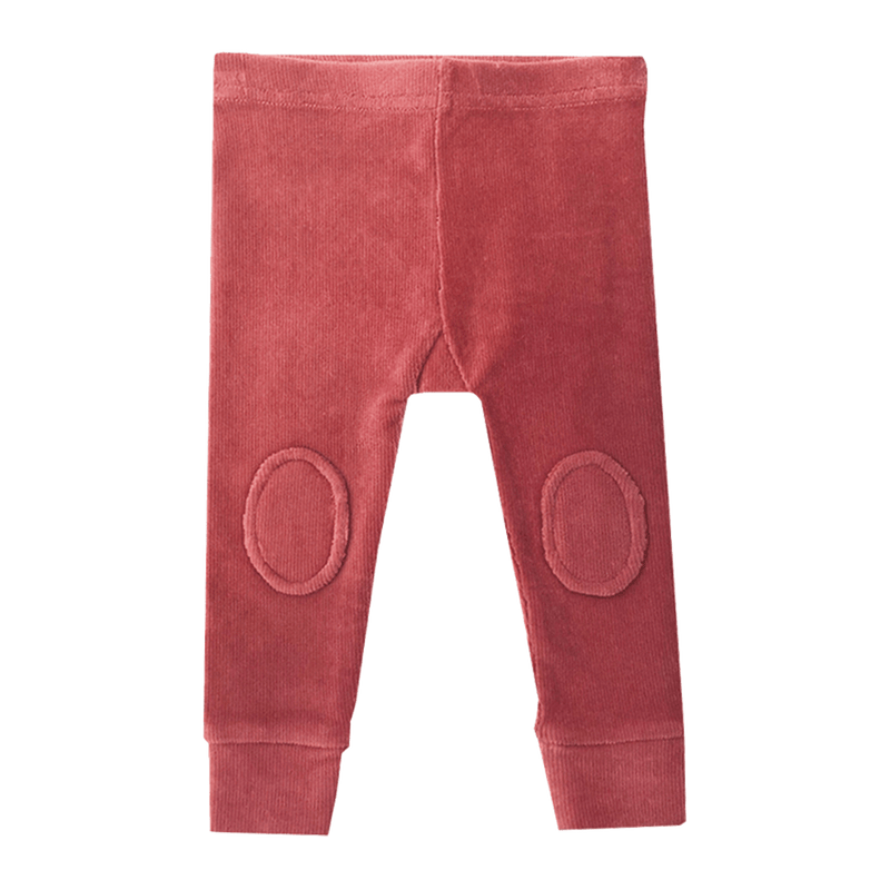 Rock Your Baby Baby corduroy knee patch tights in dark pink