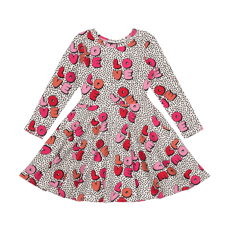 Rock your baby love LS waisted dress in multicolour