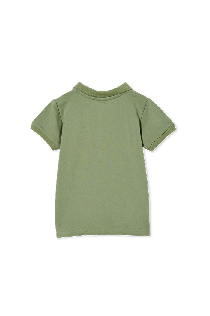 Milky Pique Polo T-Shirt sage in green