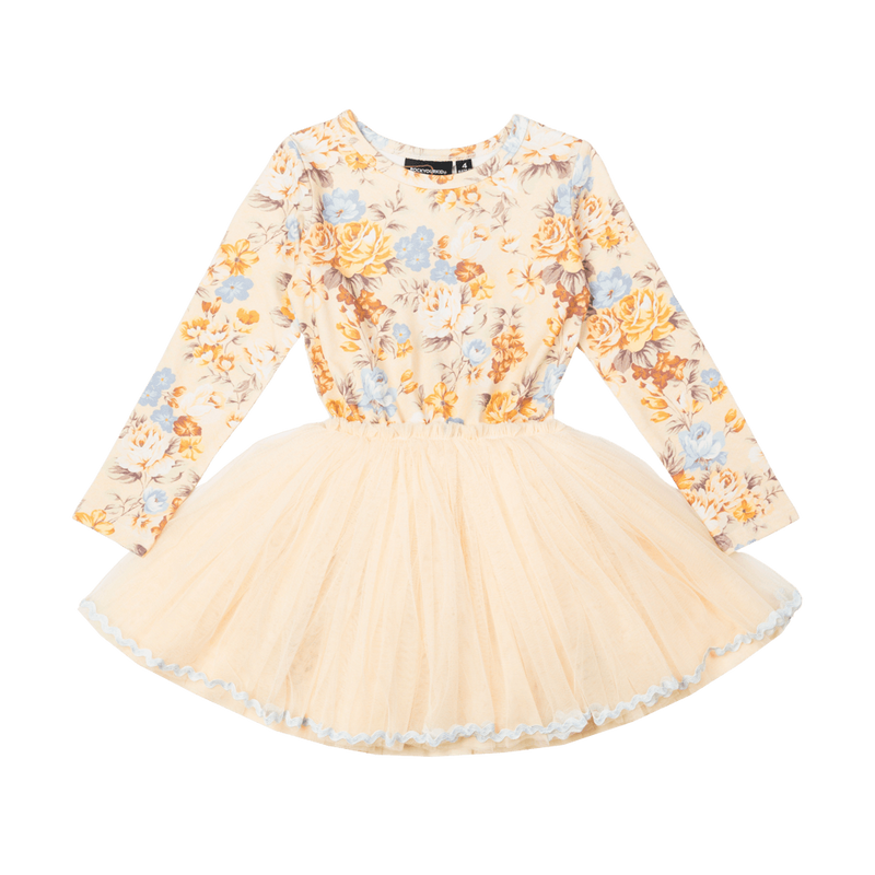 Rock your baby autumnal LS circus dress in multicolour